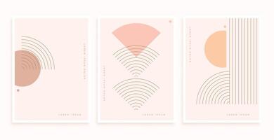 minimalistic boho pattern poster set for scandinavian touch vector