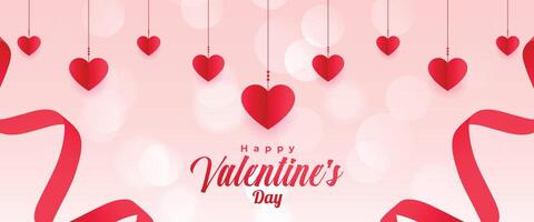 decorative valentines day banner for romantic social media posts vector