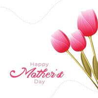 beautiful mothers day wishes background with tulip flower decoration vector