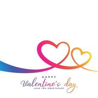 stylish colorful vibrant two hearts for valentine's day vector