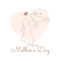 line style happy mothers day background show mum love and affection vector