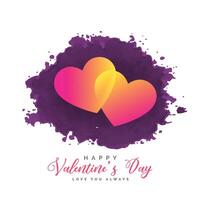 two hearts on grunge background for valentine's day vector