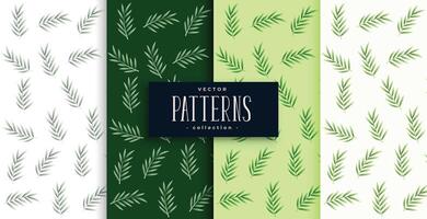 nature leaves pattern background set of four vector