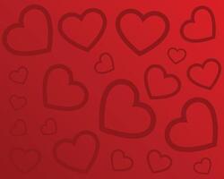 nice valentine's day heart pattern red background vector