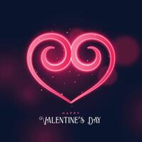 creative swirl heart shape design for valentine's day vector