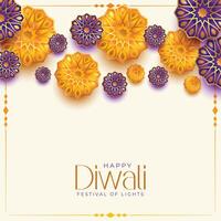 happy diwali holiday decorative beautiful background vector
