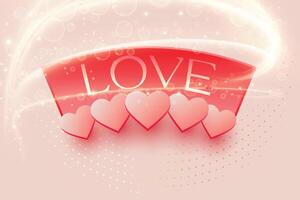 beautiful love background with light effect vector