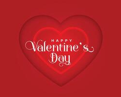 romantic valentine's day paper style red background vector