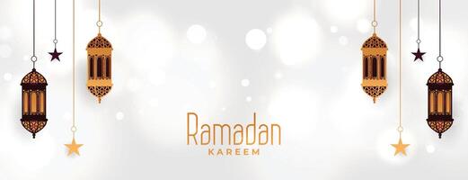 decorative ramadan kareem eid festival banner design vector