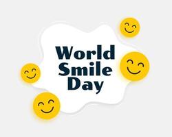 world smile day smiley background vector