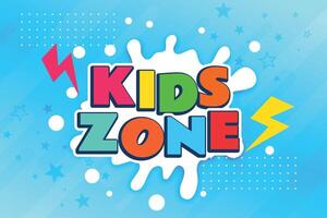 kids zone colorful banner design vector