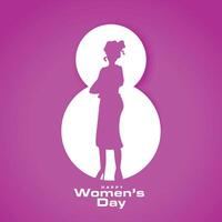 paper cut style happy women's day purple background for freedom vector