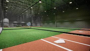 Indoor Batting Cages For Baseball and Softball 3d rendering illustration photo