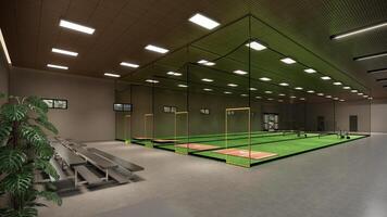 Indoor Baseball and Softball Batting Cages rendering illustration photo