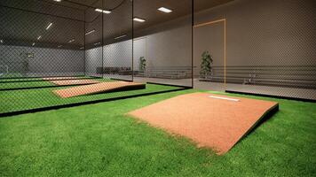 Indoor Batting Cages For Baseball and Softball 3d rendering illustration photo