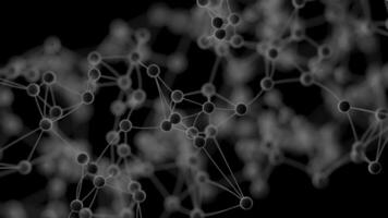 Smooth movement of a geometric shape animated in space in the form of a molecular lattice. video