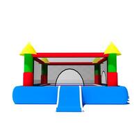 Bounce bouncy castle house isolated on white background. 3D illustration rendering photo