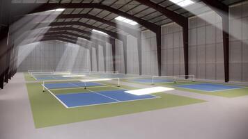 indoor pickleball court inside the warehouse building photo