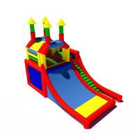 Bounce bouncy castle house isolated on white background. 3D illustration rendering photo