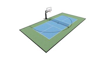 aerial view of a 3d render combination basketball and pickleball court multi sport photo