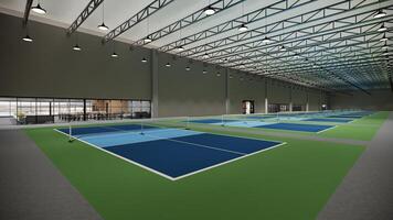 3d render indoor pickleball court illustration photo