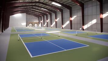 indoor pickleball court inside the warehouse building photo