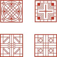 Traditional Chinese Pattern Elements. Isolated On White Background, Vector Illustration