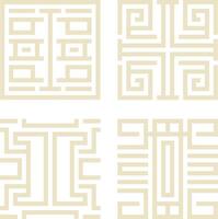 Collection of Traditional Chinese Pattern Icon. Chinese Border Design. Isolated On White Background vector