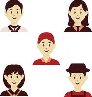 Set of Profession Avatar. Flat Vector Illustration