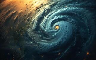 AI generated View of space swirling tropical storms and hurricanes, extreme weather events concept photo