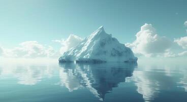 AI generated Majestic iceberg peacefully floating in the water, melting glaciers and icebergs image photo