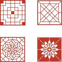 Traditional Chinese Pattern Elements. Isolated On White Background, Vector Illustration