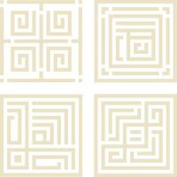 Collection of Traditional Chinese Pattern Icon. Chinese Border Design. Isolated On White Background vector