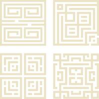 Collection of Traditional Chinese Pattern Icon. Chinese Border Design. Isolated On White Background vector