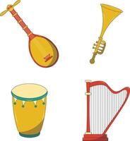 musical instrumentos elementos colocar. aislado en blanco antecedentes vector