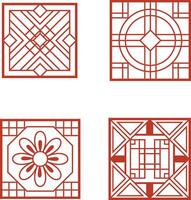 Traditional Chinese Pattern Elements. Isolated On White Background, Vector Illustration