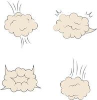 Set of Comics Explosion Clouds On White Background. vector