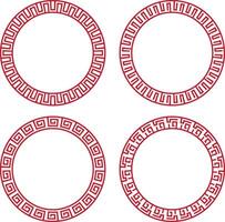 Set of Chinese Circle Frame. Isolated On White Background vector