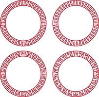 Set of Chinese Circle Frame. Isolated On White Background vector