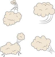 Set of Comics Explosion Clouds On White Background. vector