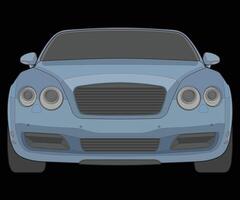 front view Vector Illustration of Isolated highlight  color car on black background, Vehicle in a Flat Cartoon Style.