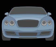 front view Vector Illustration of Isolated highlight  color car on black background, Vehicle in a Flat Cartoon Style.