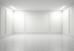 AI generated Simple empty white room with no furniture or decoration, construction and engineering image photo