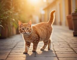 ai generado un linda gato. los anteojos gato. generativo ai. foto