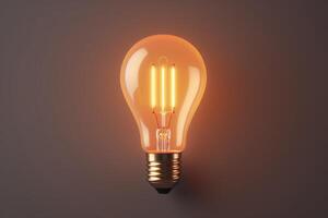 ai generado Clásico bombilla brillante ligero bulbo Edison lámpara eléctrico pensando idea concepto innovación tecnología símbolo solución inspiración invención energía ligero electricidad poder creatividad firmar foto