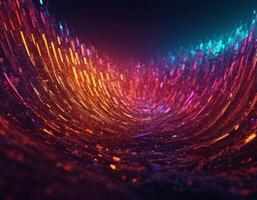 AI generated Abstract 3D Concrete Cube Background with Neon Lights. generative ai photo