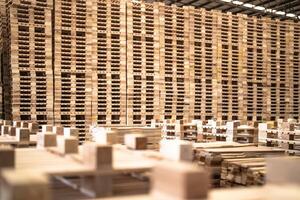 background of pattern wood section. Grid of wood squares. the raw of material timber on stack. photo