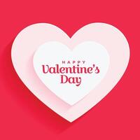 beautiful valentine's day cute lover heart pink background vector