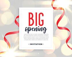 grand opening invitation template with red ribbons vector