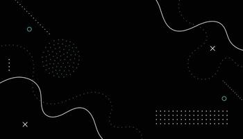black memphis background with lines shapes vector